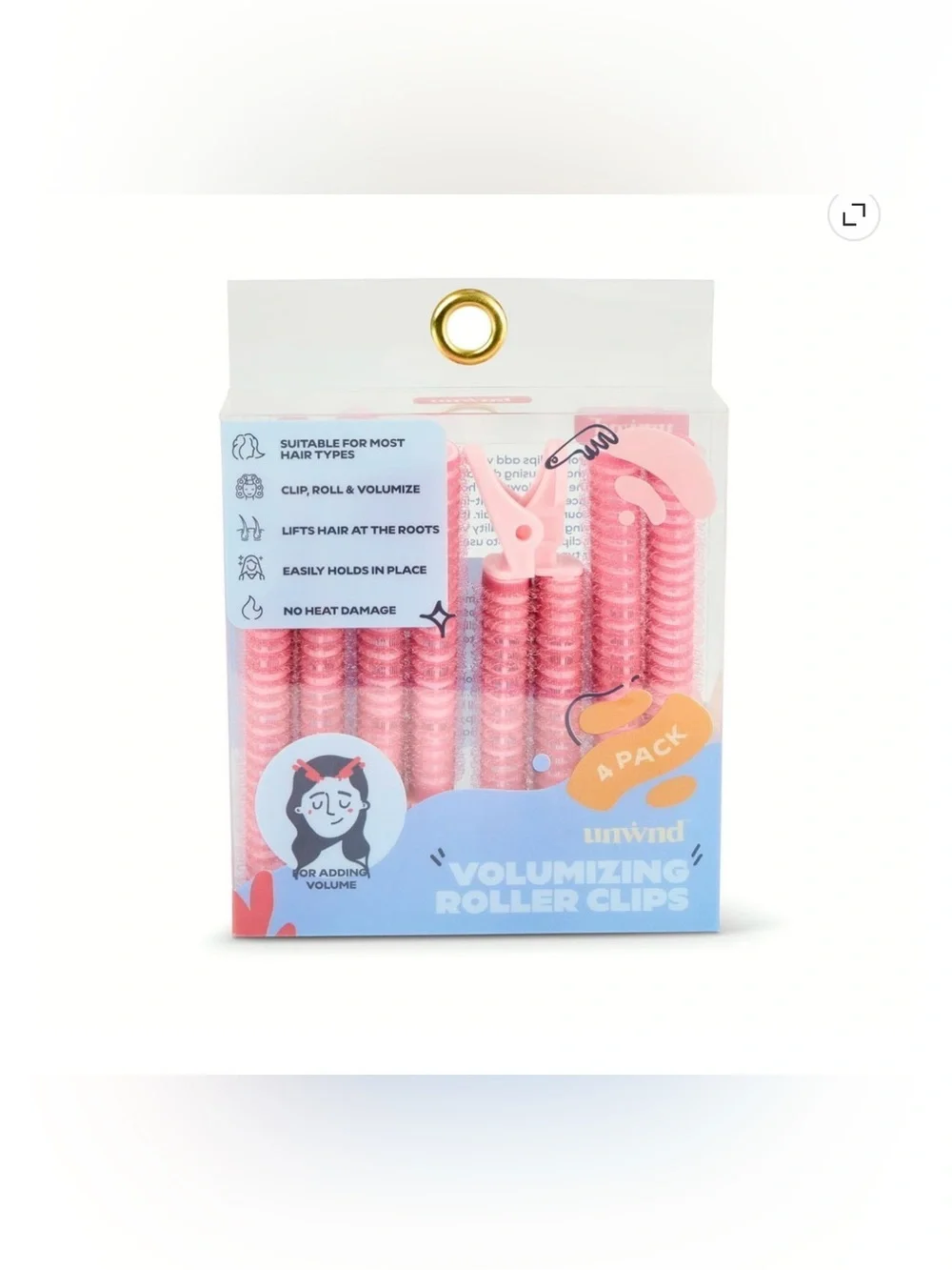 Unwind | Volumizing Hair Roller Clip - (2) 4 Packs